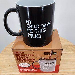 Color Changing Ceramic Coffee Mug "My Favorite Child Gave Me This Mug" Cup NIB